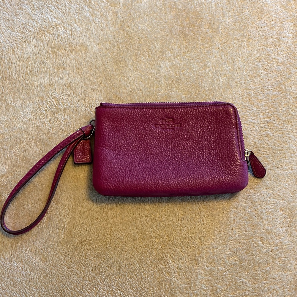 Coach Wristlet Double Zipper Wallet
